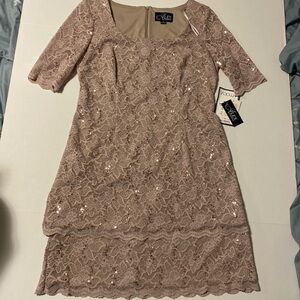 Alex Evenings sparkly beige evening dress